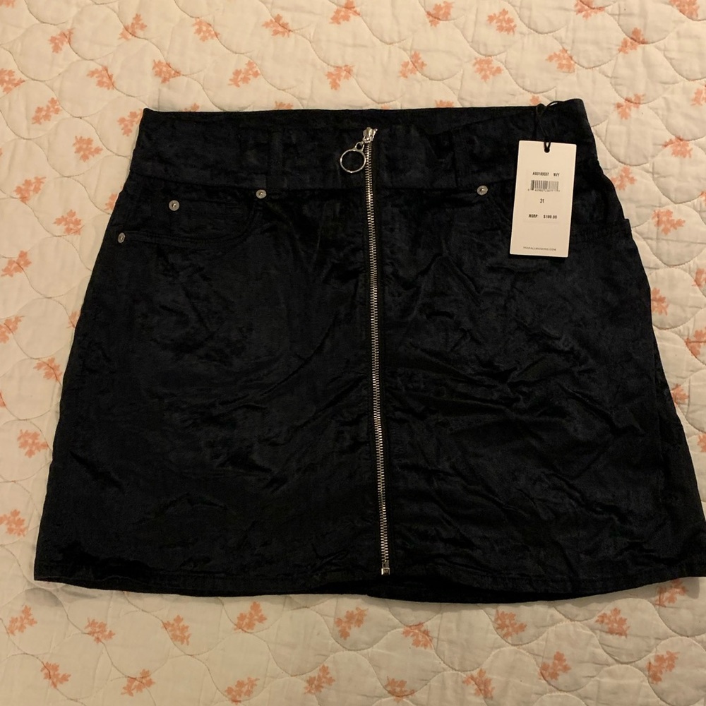 7for all mankind velvet skirt navy